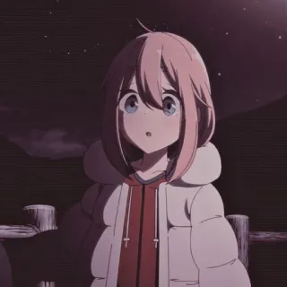 🌸 Nadeshiko Kagamihara Yuru Camp Anime, Campeggio, Ragazza, Carina, Rilassato, Tranquillo, Kawaii telegram sticker