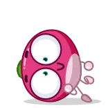 🤪 autocollant, oeuf, dessin animé, drôle, rose, yeux telegram sticker