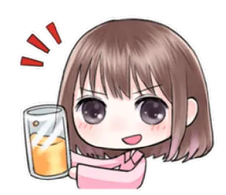 💻 Anime Mädchen, Getränk, Cartoon, Süß, Animiert, Chibi telegram sticker