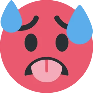 🥵 emoji, hot, sweating, face, expression telegram sticker