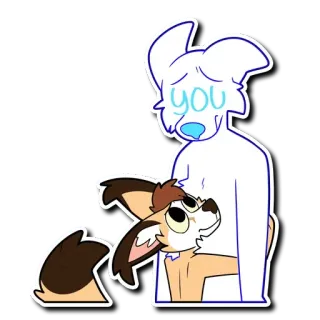 🤗 you furry, hug, love, affection, cute, anthropomorphic, cartoon telegram sticker