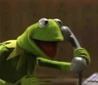 📞 Kermit Kermit the Frog, frog, puppet, telephone, muppet, meme telegram sticker
