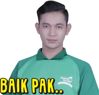 😎 BAIK PAK.. Mann, Baik Pak, Malang Strudel, Mitarbeiter, Positiv, Zustimmung whatsapp sticker
