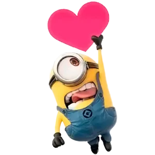 ❤ Minion cartoon, heart, love, cute, yellow, animated, character telegram sticker