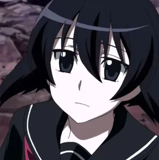 🙁 Akame Akame ga Kill! Anime, Dziewczyna, Czarne włosy, Akame ga Kill, Akame telegram sticker