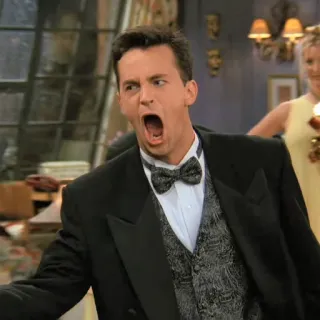 🤯 Chandler Bing Friends chandler, friends, serie tv, bing, divertente, urlo, eccitato telegram sticker