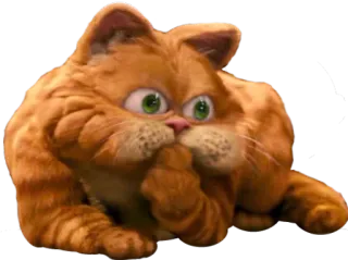 😷 Garfield cat, Garfield, cartoon, animal, orange cat telegram sticker