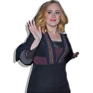 ✋ Adele Adele, cantora, celebridade, aceno, mulher, pessoa, famosa telegram sticker