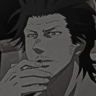 🖇️ Yami Sukehiro Black Clover Аниме, Сигарета, Курение, Black Clover, Ями Сукэхиро, Манга, Персонаж telegram sticker