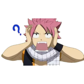 ❓ Natsu Dragneel Fairy Tail Anime, Fairy Tail, Natsu Dragneel, Confuso telegram sticker