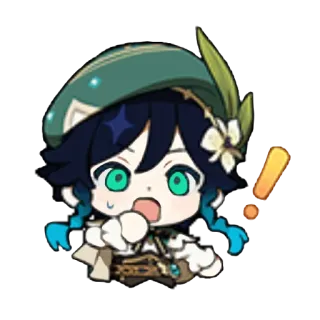 🍃 Venti Genshin Impact venti, genshin impact, anime, chibi, geschockt telegram sticker