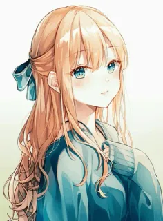 🎡 Anime, Fille, Dessin animé, Portrait, Illustration telegram sticker
