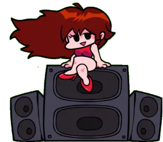 🍬 Girlfriend Friday Night Funkin' kreskówka, postać, muzyka, głośnik telegram sticker