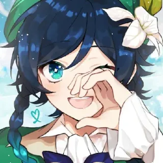 💚 Venti Genshin Impact Anime, Venti, Genshin Impact, Kartun, Karakter whatsapp sticker