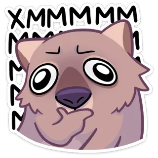 🤔 XMMMM Wombat, Animal, Fofo, Desenho animado, Adesivo telegram sticker