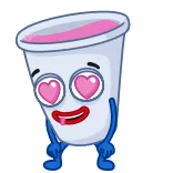 😍 Cartoon, Tasse, Liebe, Augen, Emoticon, Kawaii whatsapp sticker