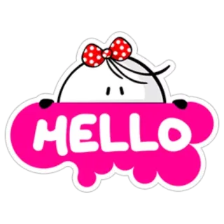 ❤ HELLO hallo, groet, cartoon, vriendelijk telegram sticker