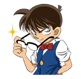 ✨ Conan Edogawa Detective Conan anime, detective, boy, glasses, mystery whatsapp sticker