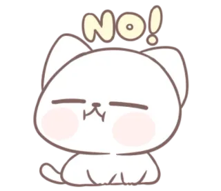 🐱 NO! 猫, 不, 可爱, 动物, 贴纸, 负面, 拒绝 telegram sticker