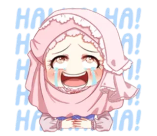 😂 HAHA HA! anime, płacz, śmiech, hidżab, emocje telegram sticker