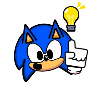 💡 Sonic sonic the hedgehog, video game character, idea, lightbulb, finger point telegram sticker