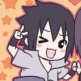 🍙 Sasuke Uchiha Naruto Anime, Manga, Dibujos animados, Sasuke, Naruto, Chibi, Signo de la paz whatsapp sticker