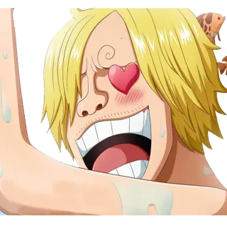 😍 Sanji One Piece Anime, One Piece, Sanji, Kartun, Karakter, Mata hati, Lucu whatsapp sticker