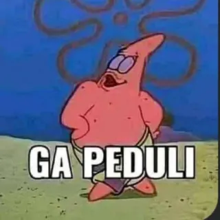 🥱 Patrick Star SpongeBob SquarePants GA PEDULI Patrick Star, SpongeBob Schwammkopf, egal, Meme, Cartoon, Nickelodeon whatsapp sticker