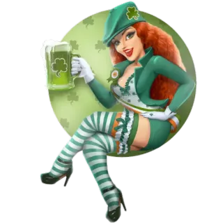 🍺 São Patrício, Irlandês, Trevo, Cerveja, Mulher, Leprechaun telegram sticker