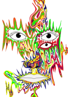 🙍‍♀️ psychedelic, abstract, art, trippy, face, colorful telegram sticker
