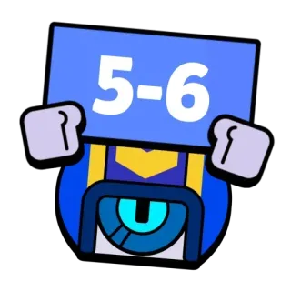 😶 5-6 numer, niebieski, znak, kreskówka telegram sticker