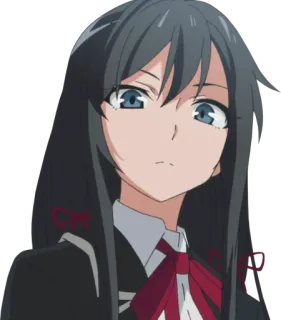 😒 Yukino Yukinoshita My Teen Romantic Comedy SNAFU Anime, Garota, Uniforme escolar, Cabelo longo, Yukino Yukinoshita, Oregairu telegram sticker