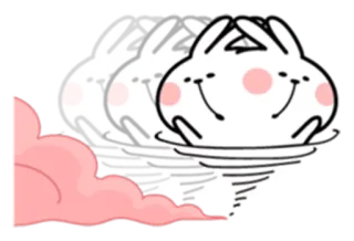 🏃 кролик, зайчик, милый, наклейка, облако telegram sticker