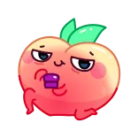 🖕 pêche, fruit, dessin animé, mignon, autocollant telegram sticker