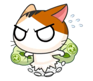 ♻️ gato, enojado, reciclar, animal, lindo, dibujos animados telegram sticker