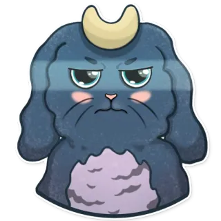 😑 แมว, สัตว์, น่ารัก, คาวาอิ, พระจันทร์, ตัวละคร whatsapp sticker