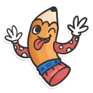 😉 matita, cartoni animati, kawaii, cartoleria, istruzione, disegno, scrittura, divertente whatsapp sticker
