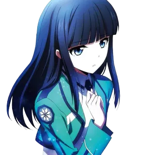 😏 Anime, garota, cabelo azul, uniforme escolar, fofa, Mangá telegram sticker