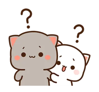 😳 Katze, Frage, süß, verwirrt, Pfirsichkatze, graue Katze, weiße Katze telegram sticker