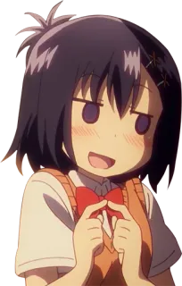 😅 anime, girl, cute, school uniform, cartoon whatsapp sticker