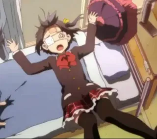 🤯 Anime, Blessure, Bandage, Uniforme scolaire, Hôpital, Lit whatsapp sticker