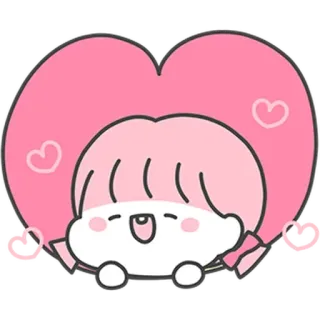 😴 süß, kawaii, Cartoon, Herz, rosa, Chibi telegram sticker