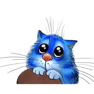 😹 gatto, carino, blu, adorabile, cartone animato telegram sticker