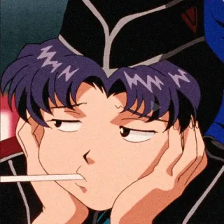 ♥️ Misato Katsuragi Neon Genesis Evangelion Anime, Cigarrillo, Misato, Evangelion telegram sticker