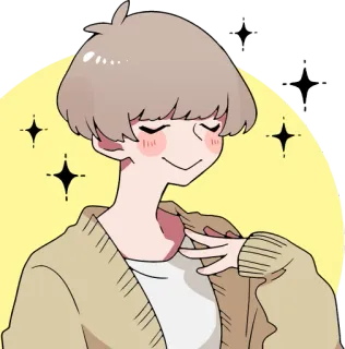☺️ Anime, Sticker, Con trai, Dễ thương, Minh họa telegram sticker