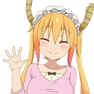 ✋ Tohru Miss Kobayashi's Dragon Maid drago, anime, carino, waifu, corna, maid telegram sticker