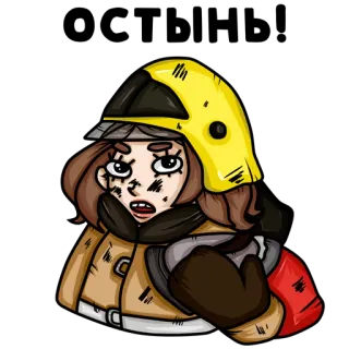 😐 pemadam kebakaran, kartun, keamanan, layanan darurat, helm, api whatsapp sticker