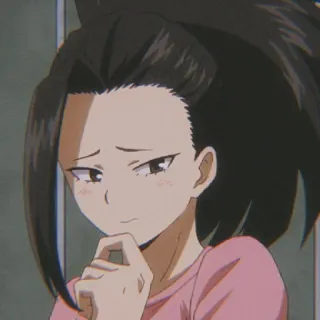 😃 Momo Yaoyorozu My Hero Academia อนิเมะ, โมโมะ, ยาโอโยโรซุ, มายฮีโร่ อคาเดเมีย, ตัวละคร telegram sticker