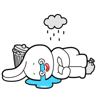 😂 sad, crying, tears, bunny, rabbit, cartoon, melancholy, emotion telegram sticker