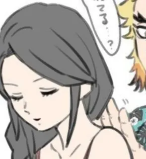 ✨ ってる…？ anime, cartoon, vrouw, meisje, schets, tekening, portret telegram sticker